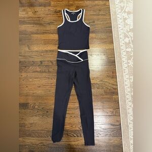 Years of Ours Black and White Trim Activewear Set